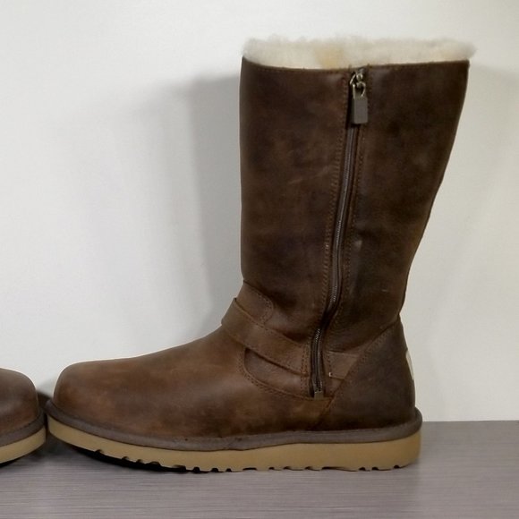 UGG Australia Kensington Tall Shearling Boots, Brown Leather, Womens Size 5 / 35 - Picture 8 of 11